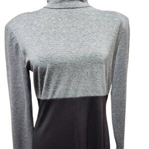 KC Spencer NY Black and Gray Long Sleeve Women's Dress Size 6 Shoulder Pads